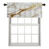 BaoNews White Abstract Marble Kitchen Valances for Windows,Gold Ink Blackout Valances Curtains Multilayer Polyester Drapes for Kitchen Bedroom 1 Pack 52X18 Inches view 1