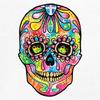 Dean Russo Sugar Skull Long Sleeve T-Shirt Day of The Dead Neon Calaver White Small view 3