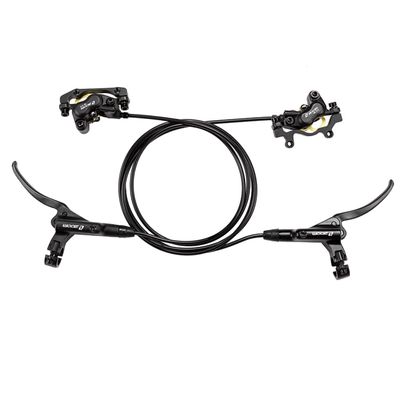 BUCKLOS Zoom Mountain Bike MTB 4 Piston Hydraulic Disc Brakes Set - Left Front 850mm Right Rear 1550mm Hydraulic Brake Aluminum Alloy Lever with Caliper is/PM Adapter Fit EBike/Fat Bike(Pre-Bled)