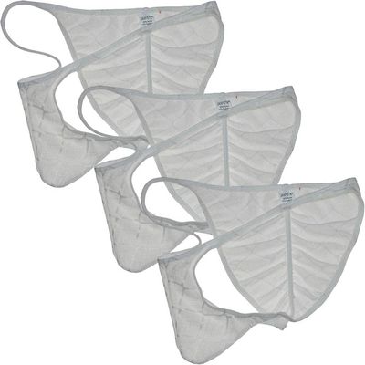 Botmois Men's See-throuhg Cheeky Briefs Bikini String Panties Pucker Back Bikini Briefs Sexy Sheer Underwear 3 Pack(White) M