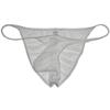 Botmois Men's See-throuhg Cheeky Briefs Bikini String Panties Pucker Back Bikini Briefs Sexy Sheer Underwear 3 Pack(White) M view 3
