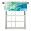 BaoNews Teal Abstract Watercolor Kitchen Valances for Windows,Colorful Modern Paint Blackout Valances Curtains Multilayer Polyester Drapes for Kitchen Bedroom 1 Pack 52X18 Inches view 1