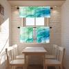 BaoNews Teal Abstract Watercolor Kitchen Valances for Windows,Colorful Modern Paint Blackout Valances Curtains Multilayer Polyester Drapes for Kitchen Bedroom 1 Pack 52X18 Inches view 2