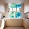 BaoNews Teal Abstract Watercolor Kitchen Valances for Windows,Colorful Modern Paint Blackout Valances Curtains Multilayer Polyester Drapes for Kitchen Bedroom 1 Pack 52X18 Inches view 3