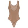 Linjinx Women's Glossy One Piece Swimsuit Bodycon Tank Sports Rompers Bermuda Short Yoga Bodysuit Coffee X-Large view 3