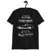1967 'Vette C2 Owner Collector Car Outline Art Short-Sleeve T-Shirt Black view 3