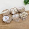 Marooma Linen Heart Shaped Ring Box,Wedding Ring Jewelry Box,Wedding Engagement Ring Box Gift Ceremony,Proposal Ring Box Jewelry Storage Box Ring Bearer Box view 3
