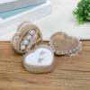 Marooma Linen Heart Shaped Ring Box,Wedding Ring Jewelry Box,Wedding Engagement Ring Box Gift Ceremony,Proposal Ring Box Jewelry Storage Box Ring Bearer Box view 4