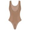 YiZYiF Women's 80s/90s Inspired Glossy Body Suit High Cut One Piece Thong Tank Leotards Swimsuits Coffee Medium view 3