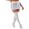Lejafay Women's Shiny Stretch Above Knee Bodycon Short Pencil Mini Skirt and Over The Knee Socks White Large view 4