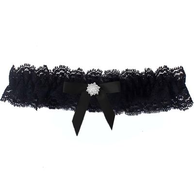 Ealafee 2022 Sexy Lace Wedding Garters for Bride with Bow Party Prom Leg Garter (5-black a, One Size) (GAT08)