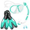 Supertrip Kids Snorkeling Set, Snorkeling Gear for Kids, Children Mask Fin Snorkel Set with Tempered Glass, Snorkel Mask Diving Goggles, Dry Top Snorkel, Adjustable Swim Fins for Boys Girls Age 6-14 view 1