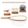 ONROCL Fly Fishing Net Trout Net with Magnetic Release and Rod Holder Wooden Frame Landing Net with Soft Rubber Mesh for Catch and Release (Clear Small Holes) view 4