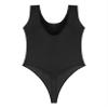 Hedmy Women's Shiny Glossy One Piece Bikini Swimsuit High Cut Thong Gymnastics Leotard Bodysuit Black X-Large view 4