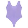 Hedmy Women's Shiny Glossy One Piece Bikini Swimsuit High Cut Thong Gymnastics Leotard Bodysuit Purple Medium view 4