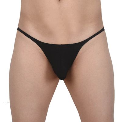Men's Modal Briefs Underwear Male Posing String Panties Ruched Back Contour Pouch Briefs Black M