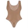 Hedmy Women's Shiny Glossy One Piece Bikini Swimsuit High Cut Thong Gymnastics Leotard Bodysuit Coffee Medium view 3