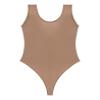 Hedmy Women's Shiny Glossy One Piece Bikini Swimsuit High Cut Thong Gymnastics Leotard Bodysuit Coffee Medium view 4