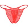 Botmois Men's See-throuhg Cheeky Briefs Bikini String Panties Pucker Back Bikini Briefs Sexy Sheer Underwear 3 Pack(Orange Red) L view 2