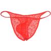 Botmois Men's See-throuhg Cheeky Briefs Bikini String Panties Pucker Back Bikini Briefs Sexy Sheer Underwear 3 Pack(Orange Red) L view 3