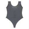 Freebily Women's One Peice Oil Glossy Sleeveless High Cut Thongs Bodysuit Swimsuit Gymnastics Leotard Grey X-Large view 4