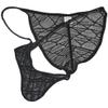 Botmois Men's See-throuhg Cheeky Briefs Bikini String Panties Pucker Back Bikini Briefs Sexy Sheer Underwear 3 Pack(Black) XL view 4
