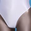 YiZYiF Women's 80s/90s Inspired Glossy Body Suit High Cut One Piece Thong Tank Leotards Swimsuits White Medium view 4