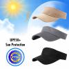 AZJ Sun Visor Hats for Women Men Adjustable UV Protection Outdoor Sports Golf Running Sun Caps (US, Numeric, 6 1/2, Black,White,Khaki,Grey) view 4