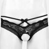 Hedmy Men's Sexy Lingerie Sissy Gay Thongs Briefs Underwear Bow Ultra Low Rise Crossdresser Panties Black Large view 3