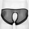 Hedmy Men's Sexy Lingerie Sissy Gay Thongs Briefs Underwear Bow Ultra Low Rise Crossdresser Panties Black X-Large view 4