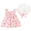Baby Girl Clothes Floral Summer Outfits Fly Sleeve Bowknot Backless Dress Princess Dress for Newborn Toddler Playsuit with Straw Hat Sundress Pink-Floral 18-24 Months view 1
