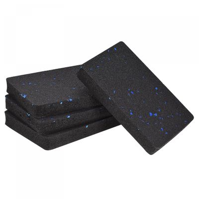 uxcell Treadmill Mat-4.7"x3.2" Exercise Equipment Mat for Floor Protection Sound Reduction, Black Blue 4Pcs