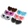 COTIA Retro Heart-Shaped Soft Plush Sunglasses Women Fashion Blue Pink Eyewear Trending Men Cat Eye Sun Glasses UV400 (blue) view 2