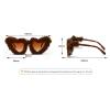 COTIA Retro Heart-Shaped Soft Plush Sunglasses Women Fashion Blue Pink Eyewear Trending Men Cat Eye Sun Glasses UV400 (blue) view 4