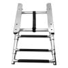 316 Stainless Steel 3 Step Pontoon Boat Ladder Folding Telescoping Ladder Marine Heavy Duty Deck Ladder with Inboard Handrail and Wider Pedals, for Dock/Swim Pool/Marine view 1