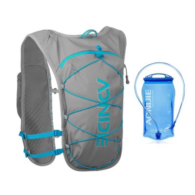 Hydration Pack Backpack 5L Running Hydration Vest Cycling Water Rucksack Trail Marathon Race Ultra Light Gray with 1.5L Bladder
