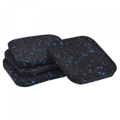 uxcell Treadmill Mat-3.9"x3.9" Exercise Equipment Mat for Floor Protection Sound Reduction, Black Blue 4Pcs