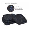 uxcell Treadmill Mat-3.9"x3.9" Exercise Equipment Mat for Floor Protection Sound Reduction, Black Blue 4Pcs view 3