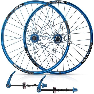 Wheelset 26Inch Bicycle Wheelset,Double Wall Alloy Rims Disc Brake 32H MTB Bike Front and Rear Wheel Cassette Fiywheel Hub 7/8/9/10 Speed Road Wheel (Color : Blue, Size : 26inch)
