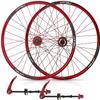 Wheelset 26Inch Bicycle Wheelset,Double Wall Alloy Rims Disc Brake 32H MTB Bike Front and Rear Wheel Cassette Fiywheel Hub 7/8/9/10 Speed Road Wheel (Color : Red, Size : 26inch) view 1