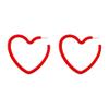 1/2/3 Pairs Set Star Heart Triangle 80 90s Colorful Stud Hoop Dangle Earrings Neon Retro Earrings for Women Jewelry Geometric Matte Bright Fluorescence Costume-Red Heart view 1