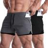 EVERWORTH Men's 2 in 1 Workout Shorts 5" Quick Dry Gym Shorts Bodybuilding Short Shorts Compression Shorts with Zipper Pocket 2 Pack GreyBK US XL view 1
