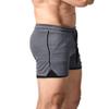EVERWORTH Men's 2 in 1 Workout Shorts 5" Quick Dry Gym Shorts Bodybuilding Short Shorts Compression Shorts with Zipper Pocket 2 Pack GreyBK US XL view 2