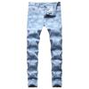 Maiyifu-GJ Men's Stretch Printed Ripped Jeans Distressed Skinny Washed Denim Pants Tie Dye Slim Fit Hip Hop Jean Trousers (Blue 1,32) view 1