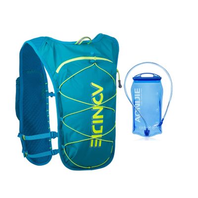 Hydration Pack Backpack 5L Running Hydration Vest Cycling Water Rucksack Trail Marathon Race Ultra Light Green with 1.5L Bladder