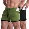 EVERWORTH Men's 2 in 1 Workout Shorts 5" Quick Dry Gym Shorts Bodybuilding Short Shorts Compression Shorts with Zipper Pocket 2 Pack GreenBK US L view 1