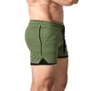 EVERWORTH Men's 2 in 1 Workout Shorts 5" Quick Dry Gym Shorts Bodybuilding Short Shorts Compression Shorts with Zipper Pocket 2 Pack GreenBK US L view 2