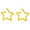 1/2/3 Pairs Set Star Heart Triangle 80 90s Colorful Stud Hoop Dangle Earrings Neon Retro Earrings for Women Jewelry Geometric Matte Bright Fluorescence Costume-Star Yellow view 1