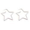 1/2/3 Pairs Set Star Heart Triangle 80 90s Colorful Stud Hoop Dangle Earrings Neon Retro Earrings for Women Jewelry Geometric Matte Bright Fluorescence Costume-Star White view 1