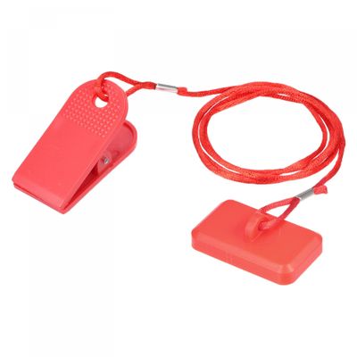 uxcell Fitness Magnet Key, 46x28mm Rectangle Shell, 15mm Dia. Magnet Safety Lock for Most Treadmill, Red